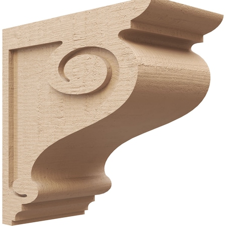 Ekena Millwork 8"W x 16"D x 16"H Classic Scroll Rough Cedar Woodgrain TimberThane Corbel, Primed Tan CORUR08X16X16SCRRCPR
